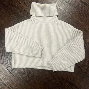 Babaton Guell Cozy White Turtleneck Sweater